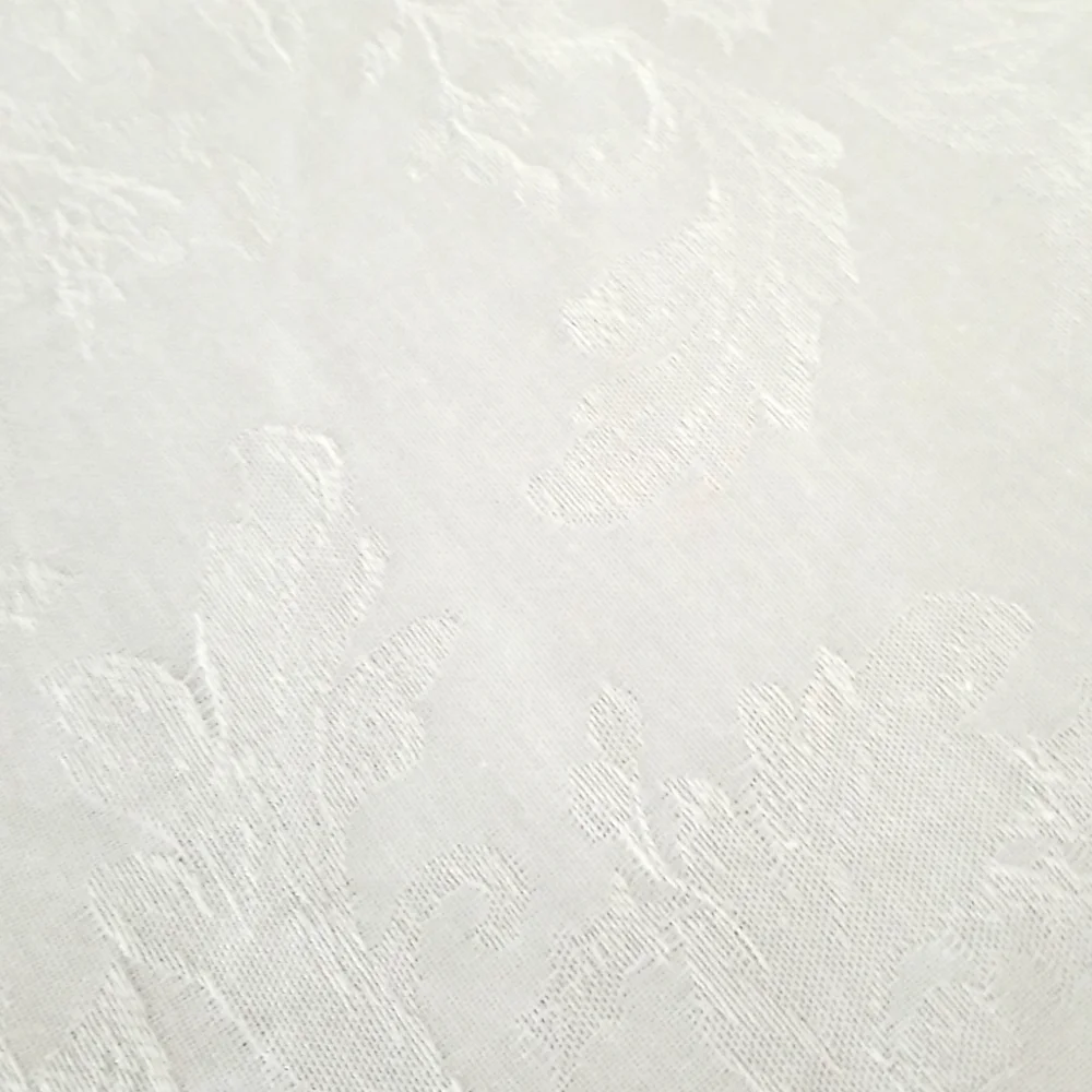 Vintage White Brocade Tablecloth 50x70